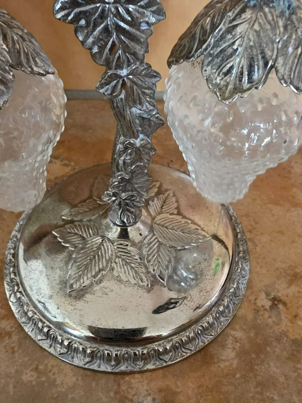 Vintage Table Glass and Silver Plated Decorative Dining Item for the Dining Room